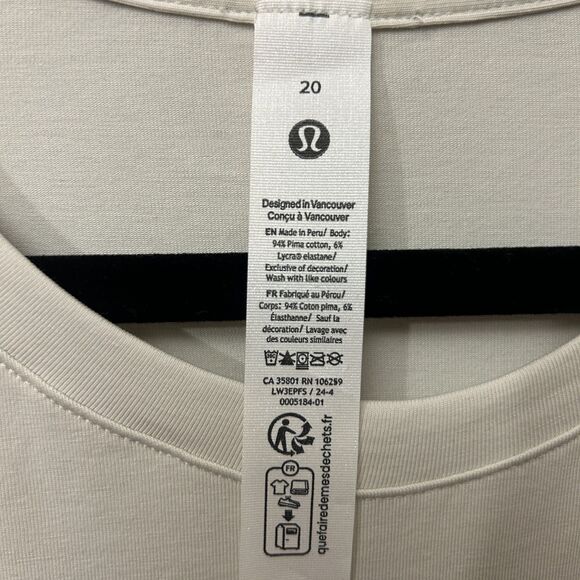 NWT Lululemon Love Crew Color Bone Size 20 - Picture 8 of 12
